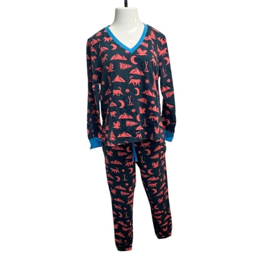 Anorak Pajama Set Women‎ Small Navy Blue New Outdoor Print Long Sleeve Joggers